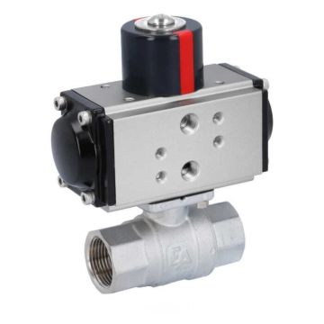 Ball valve KA 3/4 ", with drive OD32, Brass / PTFE FKM, double-acting