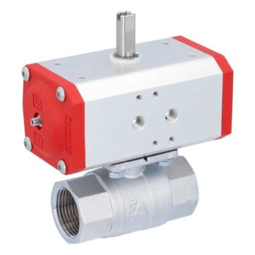 Ball valve KA 1 ", with drive ED43, Brass / PTFE FKM, double-acting