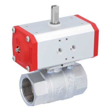 Ball valve KA 4.11 "drive with ED43, Brass / PTFE FKM, double-acting