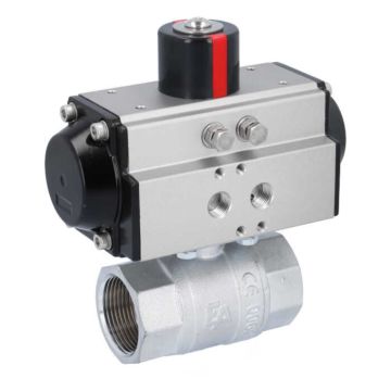 Ball valve KA 11/4 ", with drive OD50, Brass / PTFE FKM, double-acting