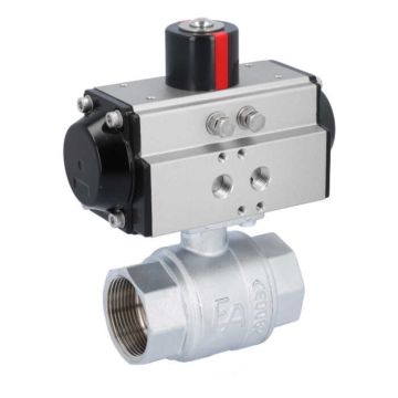 Ball valve KA 11/2 ", with drive OD50, Brass / PTFE FKM, double-acting