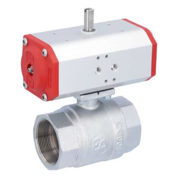 Ball valve KA 2 ", with drive ED55, Brass / PTFE FKM, double-acting