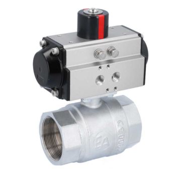 Ball valve KA 2 ", with drive OD50, Brass / PTFE FKM, double-acting