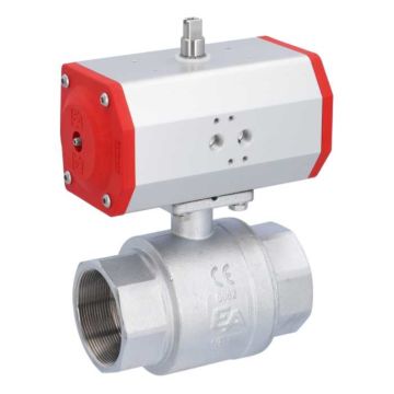 Ball valve KA 2.21 "drive with ED70, Brass / PTFE FKM, double-acting