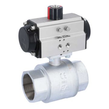 Ball valve KA 2/21 ", with drive OD65, Brass / PTFE FKM, double-acting