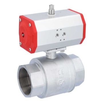 Ball valve KA 3 ", with drive ED70, Brass / PTFE FKM, double-acting