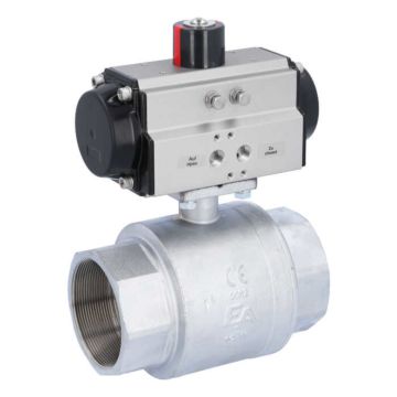 Ball valve KA 3 ", with drive OD65, Brass / PTFE FKM, double-acting