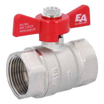 Ball Valve 1", PN30, brass/PTFE, female/female, butterfly handle