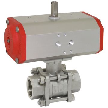 Ball valve MA 1/4 "thread, with drive ED43, Stainless steel / PTFE FKM, double acting