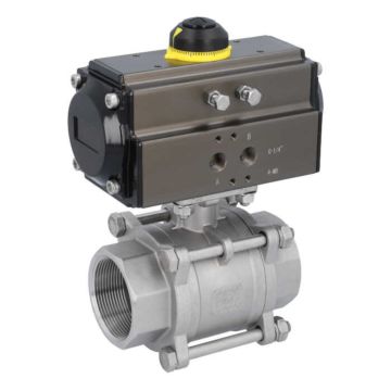 Ball valve MA 11/4"-female, with actuator OE75, Stainless steel/PTFE-FKM, spring return