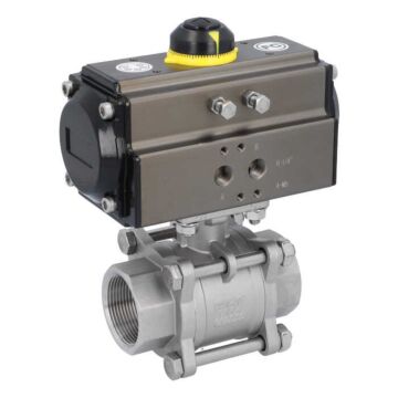 Kugelhahn MA 11/2"-Innengewinde, mit Antrieb OE63, Edelstahl/PTFE-FKM, federrückstellend