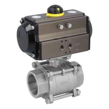 Kugelhahn MA 2"-Innengewinde, mit Antrieb OE75, Edelstahl/PTFE-FKM, federrückstellend