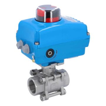 Ball valve MA, 11/4 "female, with drive-NE05, Stainless steel / PTFE FKM, 24V DC, running time a