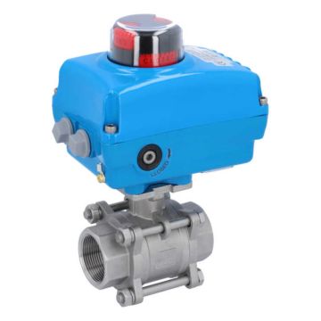 Ball valve MA, 11/2 "female, with drive-NE05, Stainless steel / PTFE FKM, 24V DC, running time a