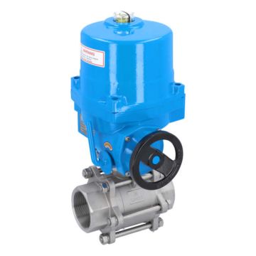 Ball valve MA, 21/2 "female, with drive-NE09, Stainless steel / PTFE FKM, 24V DC, running time a