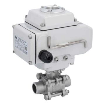 Ball valve-MA, DN20-welded ends, actuator-LE05, st. steel/PTFE-FKM, 24VDC, operating time app. 20s