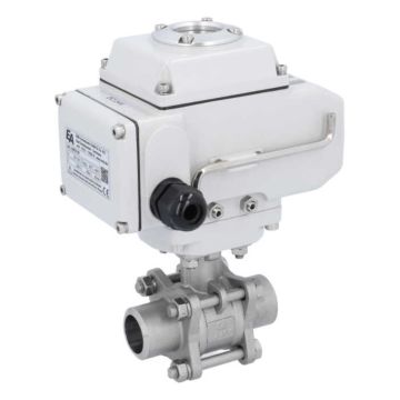 Ball valve-MA, DN25-welded ends, actuator-LE05, st. steel/PTFE-FKM, 24VDC, operating time app. 20s