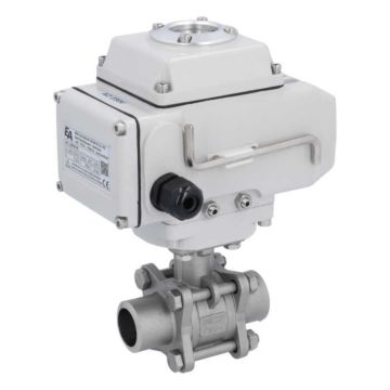 Ball valve-MA, DN25-welded ends, actuator-LE05, st. steel/PTFE-FKM, 230VAC, operating time app.20s