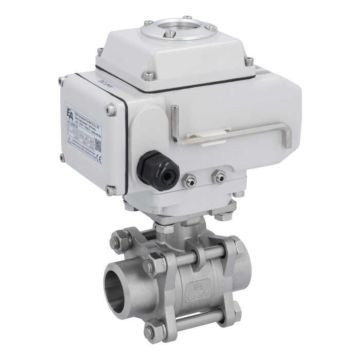 Ball valve-MA, DN32-welded ends, actuator-LE05, st. steel/PTFE-FKM, 24VDC, operating time app. 20s