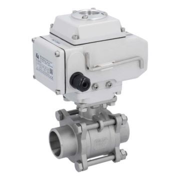 Ball valve-MA, DN40-welded ends, actuator-LE05, st. steel/PTFE-FKM, 24VDC, operating time app. 20s