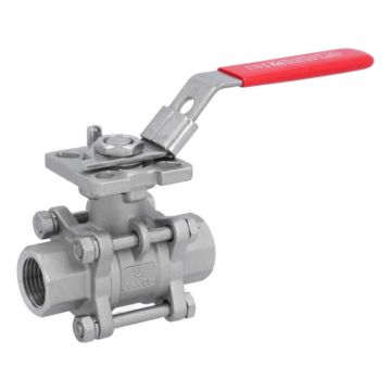 Ball valve 1/2 ", PN64, 1.4408 / PTFE FKM, Internal thread DIN2999, ISO 5211, DIN3202-M3