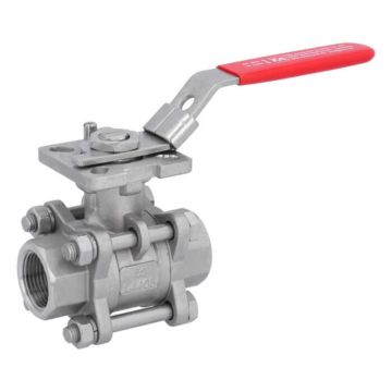 Ball valve 3/4 ", PN64, 1.4408 / PTFE FKM, Internal thread DIN2999, ISO 5211, DIN3202-M3