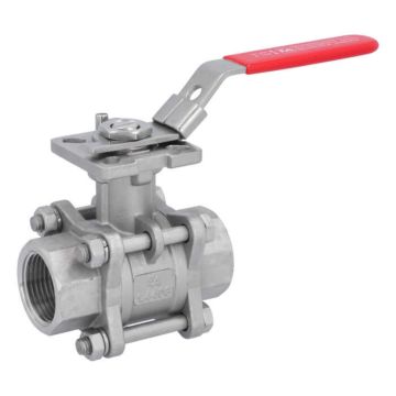 Ball valve 1 "PN64, 1.4408 / PTFE FKM, Internal thread DIN2999, ISO 5211, DIN3202-M3