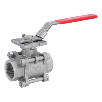 Ball valve 11/4 ", PN64, 1.4408 / PTFE FKM, Internal thread DIN2999, ISO 5211, DIN3202-M3