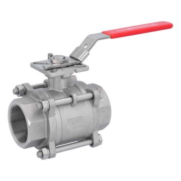 Ball valve 2 ", PN64, 1.4408 / PTFE FKM, Internal thread DIN2999, ISO 5211, DIN3202-M3