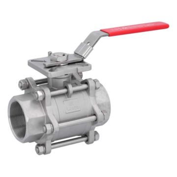 Ball valve 21/2 ", PN64, 1.4408 / PTFE FKM, Internal thread DIN2999, ISO 5211, DIN3202-M3