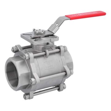 Ball valve 3 ", PN64, 1.4408 / PTFE FKM, Internal thread DIN2999, ISO 5211, DIN3202-M3