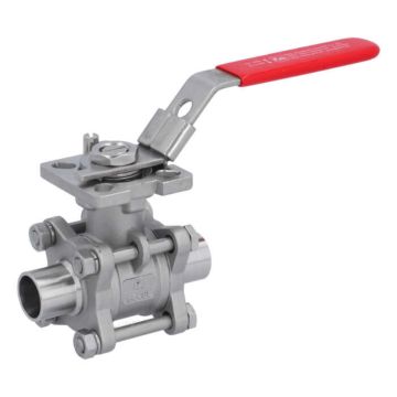 Ball valve DN15, PN64, 1.4408/PTFE-FKM, Welded ends  EN 10357-A, ISO 5211, DIN3202-S13