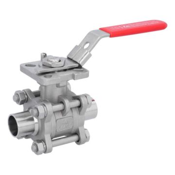 Ball valve DN20, PN64, 1.4408/PTFE-FKM, Welded ends  EN 10357-A, ISO 5211, DIN3202-S13