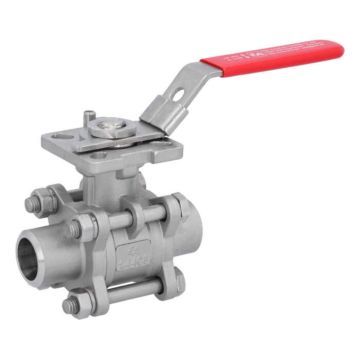 Ball valve DN20, PN64, 1.4408 / PTFE FKM, Weld ends, ISO 5211, DIN3202-S13