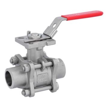 Ball valve DN25, PN64, 1.4408 / PTFE FKM, Weld ends, ISO 5211, DIN3202-S13