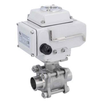 Ball valve-MA, DN32-welded ends, actuator-LE05, st. steel/PTFE-FKM, 24VDC, operating time app. 20s