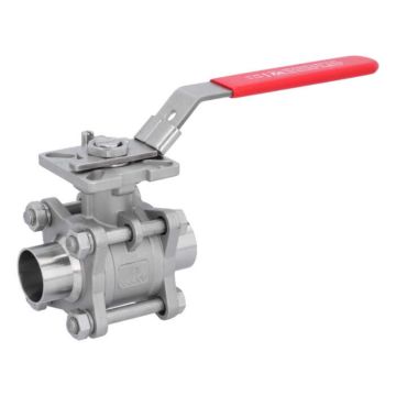 Ball valve DN32, PN64, 1.4408/PTFE-FKM, Welded ends  EN 10357-A, ISO 5211, DIN3202-S13