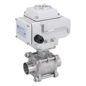 Ball valve-MA, DN40-welded ends, actuator-LE05, st. steel/PTFE-FKM, 24VDC, operating time app. 20s