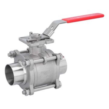 Ball valve DN50, PN64, 1.4408/PTFE-FKM, Welded ends  EN 10357-A, ISO 5211, DIN3202-S13