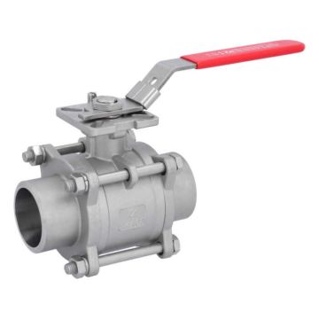 Ball valve DN50, PN64, 1.4408 / PTFE FKM, Weld ends, ISO 5211, DIN3202-S13