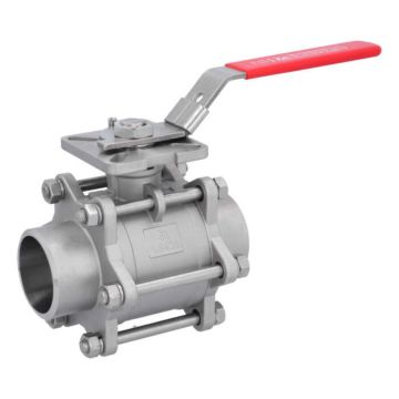 Ball valve DN65, PN64, 1.4408 / PTFE FKM, Weld ends, ISO 5211, DIN3202-S13