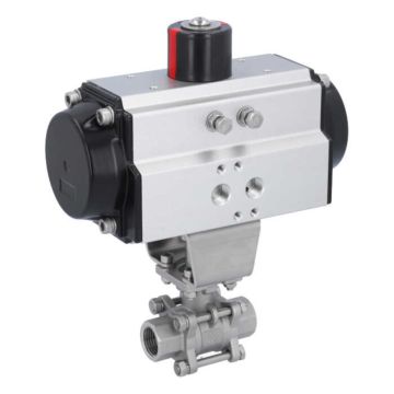 Ball valve-MA 1/2"-female thread, w. actuator OE65, stainl. steel/PTFE-FKM, cavity free, spring return