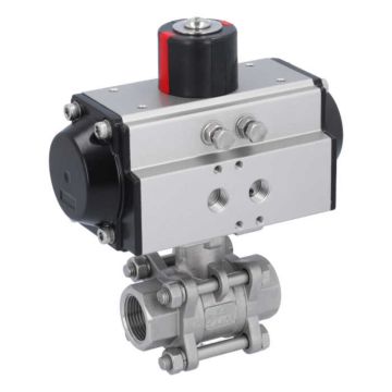 Ball valve-MA 3/4"-female thread, w. actuator OD50, stainl. steel/PTFE-FKM, cavity free, double acting