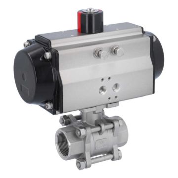 Ball valve-MA 11/4"-female thread, w.actuator OE85, stainl. steel/PTFE-FKM, cavity free, spring return