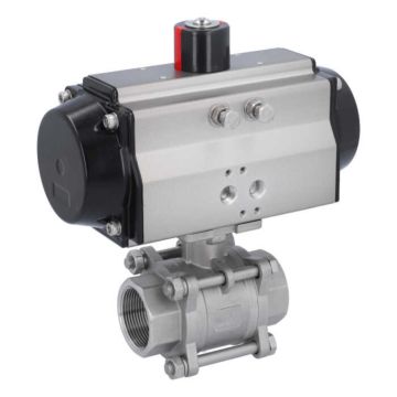 Ball valve-MA 11/2"-female thread, w.actuator OE95, stainl. steel/PTFE-FKM, cavity free, spring return