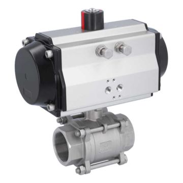 Ball valve-MA 2"-female thread, w. actuator OE110, stainl. steel/PTFE-FKM, cavity free, spring return