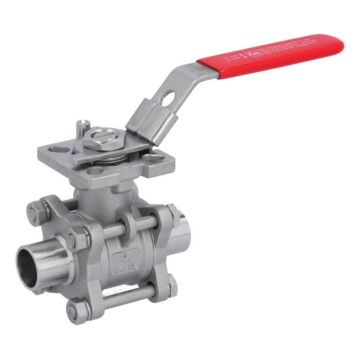 Ball valve DN15, PN64, 1.4408/PTFE-FKM,cavity free, Welded ends  EN 10357-A, ISO 5211, DIN3202-S13