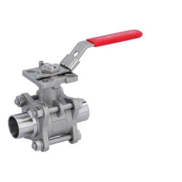 Ball valve DN25, PN64, 1.4408/PTFE-FKM,cavity free, Welded ends  EN 10357-A, ISO 5211, DIN3202-S13