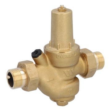 Pressure reducer 1/2 ", PN16, DVGW, brass, Inlet pressure: max. 16bar, outlet pressure: 1.5-6