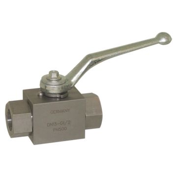 Block ball valve 1/4 ", PN500, Stainless Steel / polyamide FPM / stainless steel